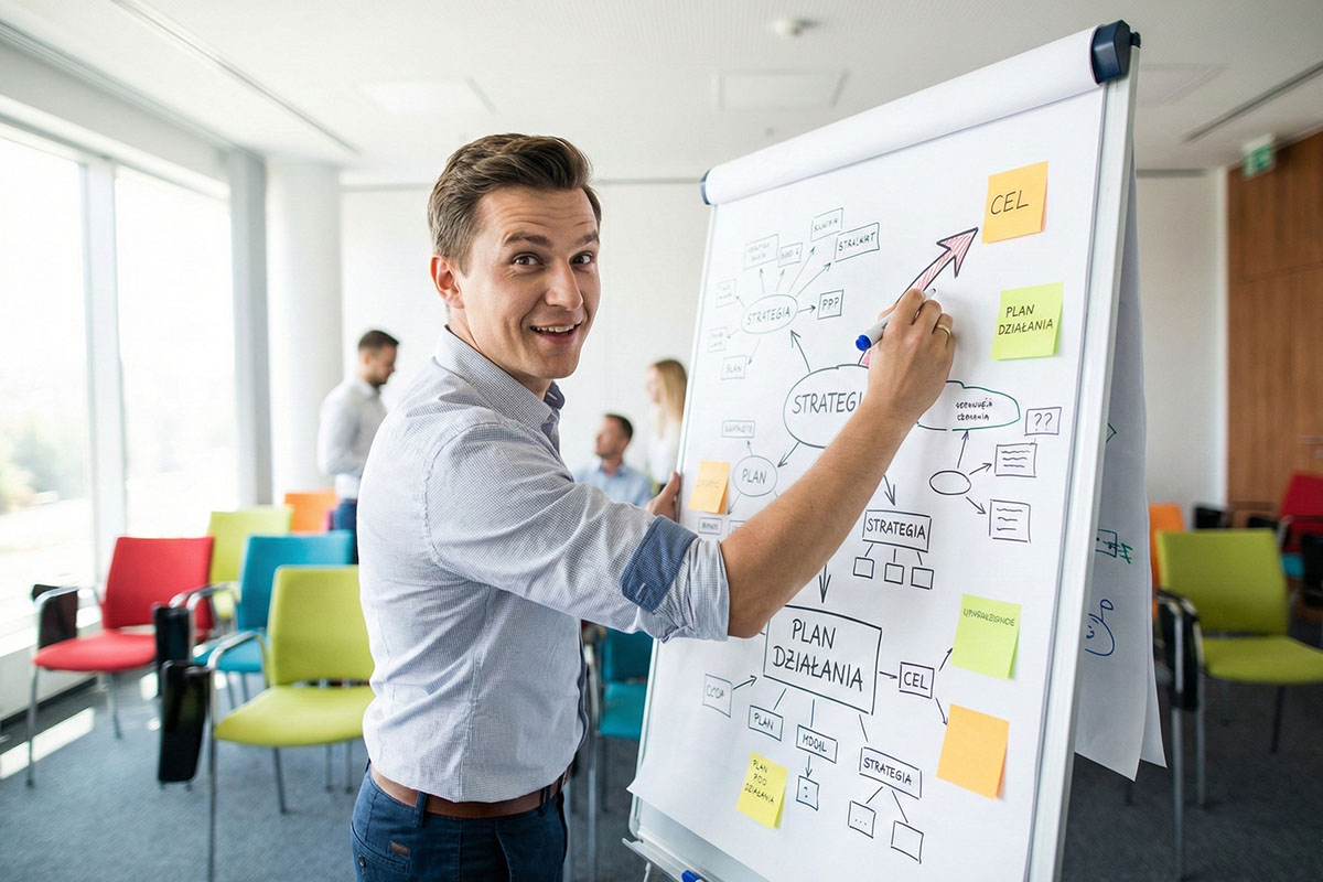 Uczestnicy profesjonalnego szkolenia w ProjektEdu Olsztyn. Praktyczna nauka zawodu.